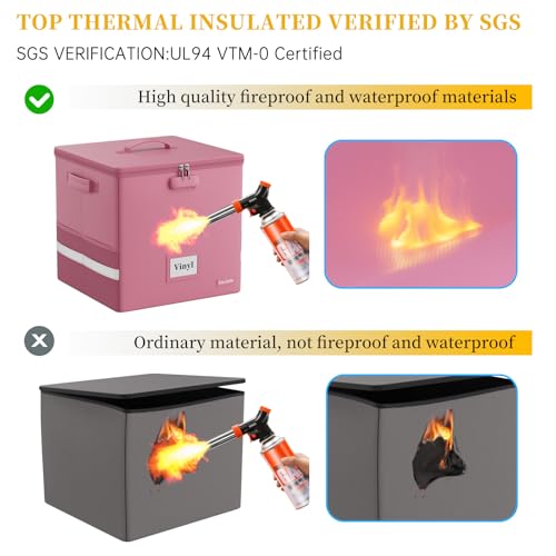 DocSafe Caixa de armazenamento de discos de vinil com fechadura, à prova de fogo e resistente à água