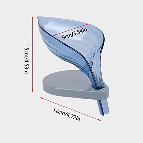 Leaf Shape Soap Holder ,4Pcs Leaf Shape Self Draining Soap Holder Soap Dish Holder,Leaf Shape Soap Box Self Draining Soap Dish for Shower, Bathroom, Kitchen, Bath Tub, Sponge Scrubber