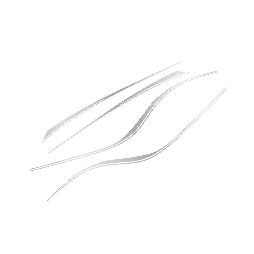 Dabhuoc Matt Silver 4Pcs Car Side Door Body Stickers Racing Stripe Sport Style Vinyl Decals Car Decoration Decal(Matt Silver)
