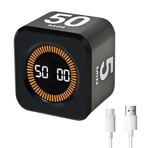 Pomodoro Minuteur visuel numérique Rotatif 5/10/25/50 Minutes Com...