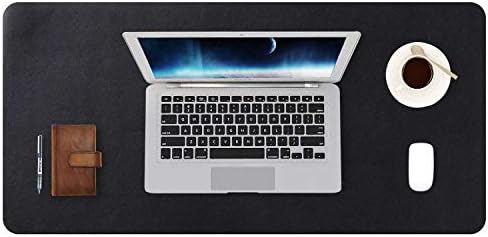 Extended Mouse Pad Mat XXL Desk Pad Large Desk Mat DOBAOJIA 35.4" X 16.9" Desk Blotter Writing Pad for Laptop/Office/Home, PU Leather Waterproof +Suede Non-Slip 90 x 43cm (Dark Green)