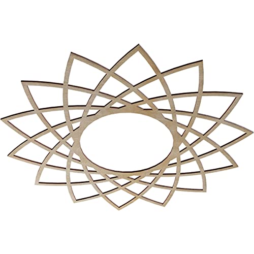Image of Ekena Millwork 32 inchOD x 12 3 /8 inchID x 3 /8 inchT Eleanor Wood Fretwork Pierced Ceiling Medallion, Birch