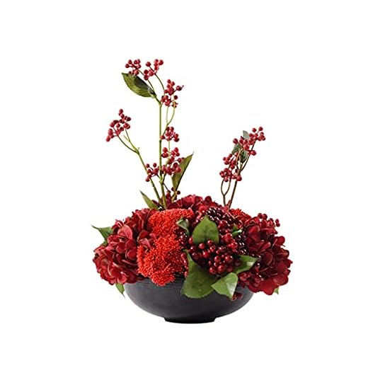 Konstgjorda blommor Konstgjord blomma röd bär träd falsk blomma vardagsrum kaffe bord dekoration lämplig for bröllop bankett parti studie rum dekoration Falska blommor dekorationer (Color : Red)