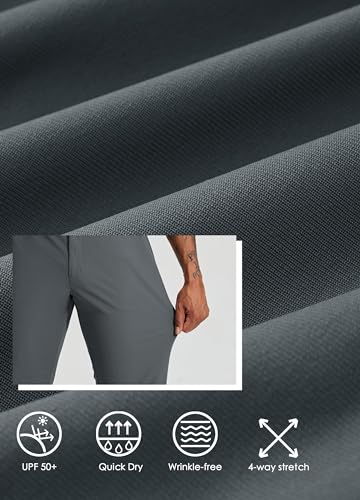 Willit Calças de golfe masculinas elásticas de secagem rápida casual para trabalho com bolsos 76 cm/