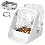 ePawDen Microchip Cat Feeder for Multi-Cat Homes, RFID Pet Feeder that Stops Food Stealing, Works with Microchip or RFID Tag, Rechargeable, Stainless Steel Bowl for Wet & Dry Food