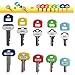 Label-Label Key Cap Covers Stretchy Fits Mosty Keys + Free Key Chain & ID Tags – Rubbery Fit for Most Keys (8 Pack Multicolor) for Soft, Good Grip