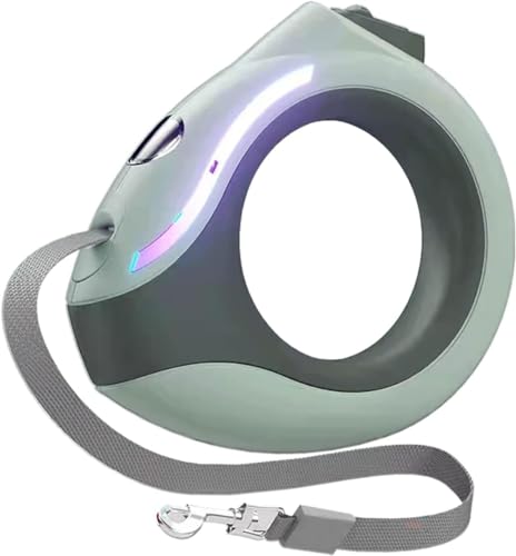 GEBYUI 新型 犬用リード 伸縮式 散歩ひも ドッグ 光る 伸縮 夜間散歩 夜んぽの危険を回避 犬用 (グリーン)