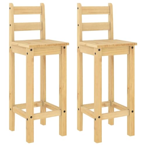 VidaXL Taburetes Altos 2 uds Madera Maciza