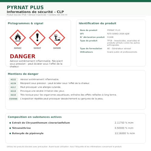 PYRNAT PLUS Insecticide aérosol contre les insectes 12x250 ml (Lot de 12) – vue 6