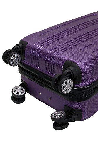 Image of Rockland London Hardside Spinner Wheel Luggage, Purple, Carry-On 20-Inch