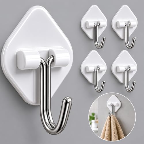 Ganchos Adesivos Transparentes com Metal Cromado