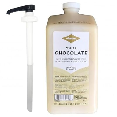 Fontana White Chocolate Mocha Sauce (63 oz, 2 Pack) Premium White Chocolate Flavoring for Coffee, Lattes, Desserts & Baking Includes Dispensing Pump for Easy Use Kosher Certified By Dr. Variety