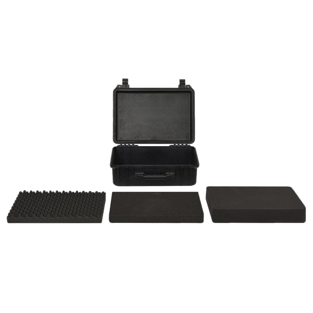 Maleta portátil para cámara rígida, portátil, color negro, 47 x 36 x 18 cm, polipropileno, con insertos de espuma para equipo fotográfico, objetivo y accesorios de fotografía