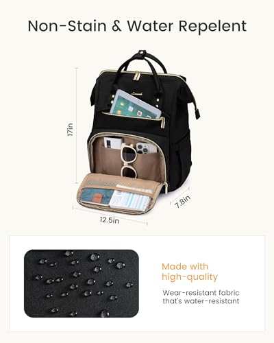 Image of LOVEVOOK Laptop Backpack for Women Men with Large Cup Holder,17inch Waterproof Computer Laptop Bag TSA Approved Travel Backpack,Professional Work College Nurse Teacher Backpack Gift Purse,Indigo color