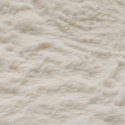 Paco Home Hochflor Teppich Wohnzimmer Schlafzimmer Shaggy Modern Flauschiger Fellteppich Weich Fell Imitat Kunstfell Einfarbig, Grösse:160x230 cm, Farbe:Creme – Bild 4