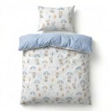 BABYSAFE Set Copripiumino Lettino 100x135 e Federa Cuscino 40x60 Coordinata, 100% Cotone Certificato Oeko-Tex - Copripiumino 100x135 Neonato per Culla, Lettino o Carrozzina Made in Europe