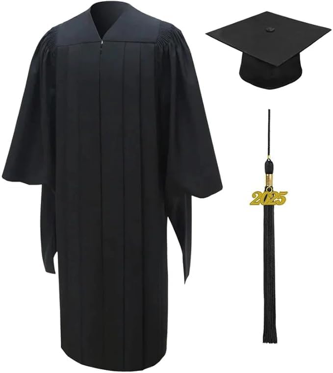 Black Master's Graduation Cap And Gown Set – Premium Masters Academic Regalia For College University Students & Faculty
