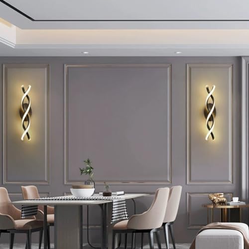 Applique Murale Spirale LED Noire pour Éclairage d'Ambiance de Chambre - 5