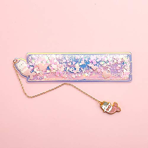 KKmoon Marcador multifuncional de régua de desenho animado criativo com papel de carta de estudo de