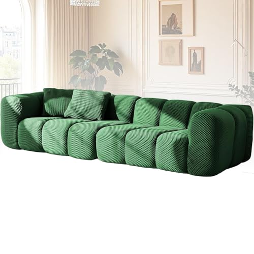 Sofá modular de nube, sofá seccional de asiento profundo con respaldo, sofá convertible de pana para sala de estar, muebles tapizados verdes elegantes
