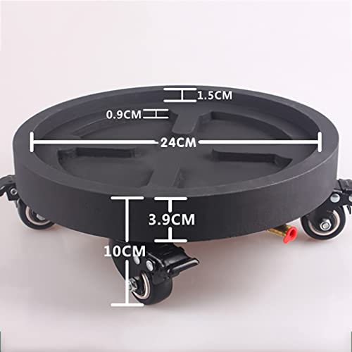 Chariot à roulettes pour pots de fleurs gris 24 cm support robuste