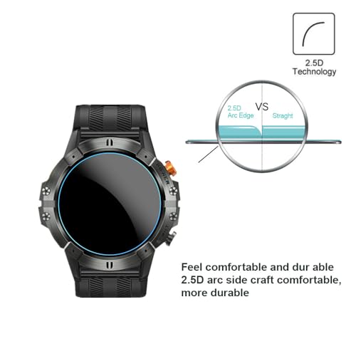 MIHENCE Screen Protector for AK57 1.52'' Smartwatch, 9H Tempered Glass Protective Film Compatible for DEKELIFE 1.52 Inches Military Smart Watch AK57 [ 3PCS ] by MIHENCE - Used condition - Image 3