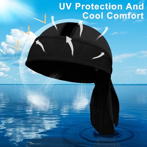 GUIZIYAO Gorro de bandana para hombre, Gorra para Bicicleta, pañuelo para la Cabeza, Bandana Ciclismo, para Deportes al Aire Libre, Motocicleta,Senderismo (Negro, Talla única) - imagen 4