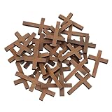 CALLARON 100 Unidades Cruz de Madera Miniatura para Manualidades de Iglesia, Resistente Astillas, Adecuado para Regalos Cristianos de Pascua y Favores de Bautizo