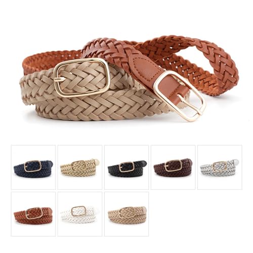 Women's Adjustable Buckle Braided Belts Casual Formal Belts With Multiple Colors To Choose From.3