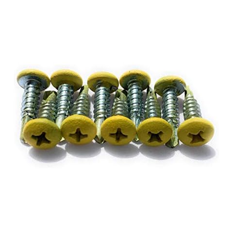 Lockoff Brand Colored Self-Tapping Lacrosse Head Screws - 10 Pack in Yellow Color Cover
