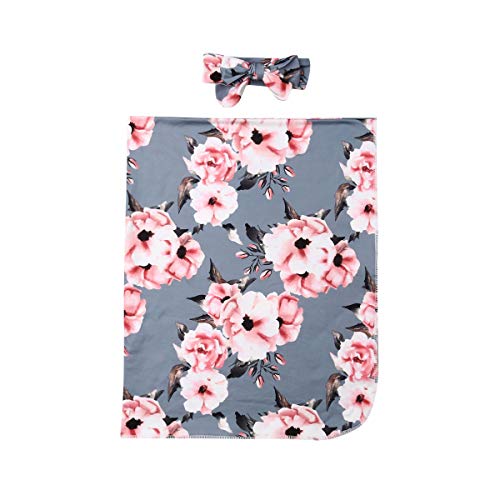 AndPannDy Newborn Baby Boys Girls Cotton Sleeping Robe Nightgowns Sleepwear Romper Sleep Gowns+Hat/Headband 0-6M (Grey 1, Grey 1)