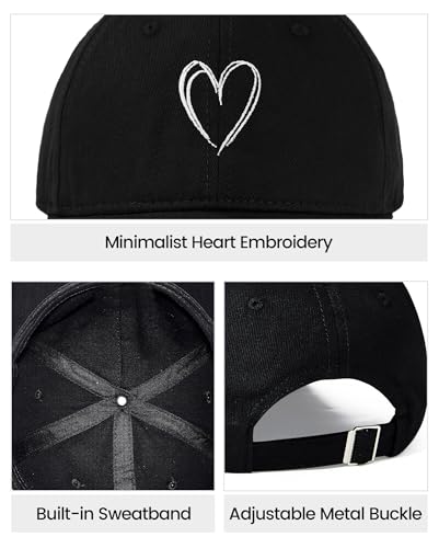 Image of American Trends Womens Baseball Caps Cute Heart Dad Hat, Adjustable Cotton Unisex Cap for Workout, Golf & Everyday Wear