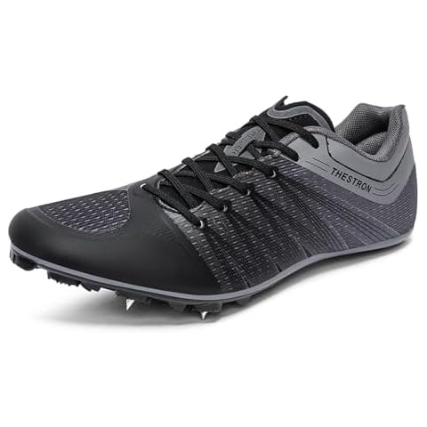 Zakey Mens Womens Track and Field Shoes Spikes Track Race Jumping Sneakers Professional Running Nail Spikes Shoes for Kid(38,GrayBlack) Cover