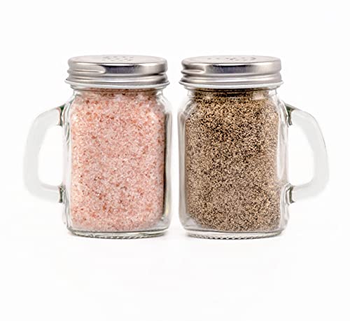 Mason Jar Salt And Pepper Shakers Set With Wood Caddy, Easy To Clean & Refill For Farmhouse Kitchen Table, Rustic Home Decor And Gifts #TOP5