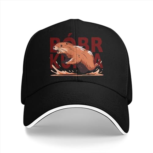 ZXMDJHJ Sombra de Moda clásica Regalos de golfSombrero Multicolor Gorra Unisex con Visera de Pico Funny Beaver Sombreros de protección de Visera Casual