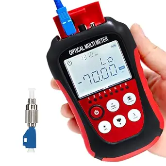 Fiber Optic Cable Tester Portable Optical Fiber Power Meter with Universal FC/SC/ST Interface, VFL, and RJ45 Functions