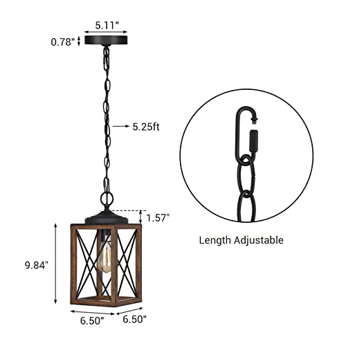Edishine HHPL05C Farmhouse Pendant Light, Metal Hanging Light Fixture thumb #1