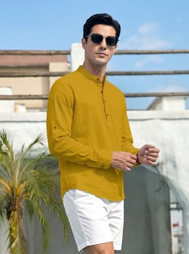 Image of ROYALSCOUT Men's Cotton Blend Full Sleeve Short Kurta Perfect for Traditional Gatherings, Casual Outings, or Everyday Ethnic Wear