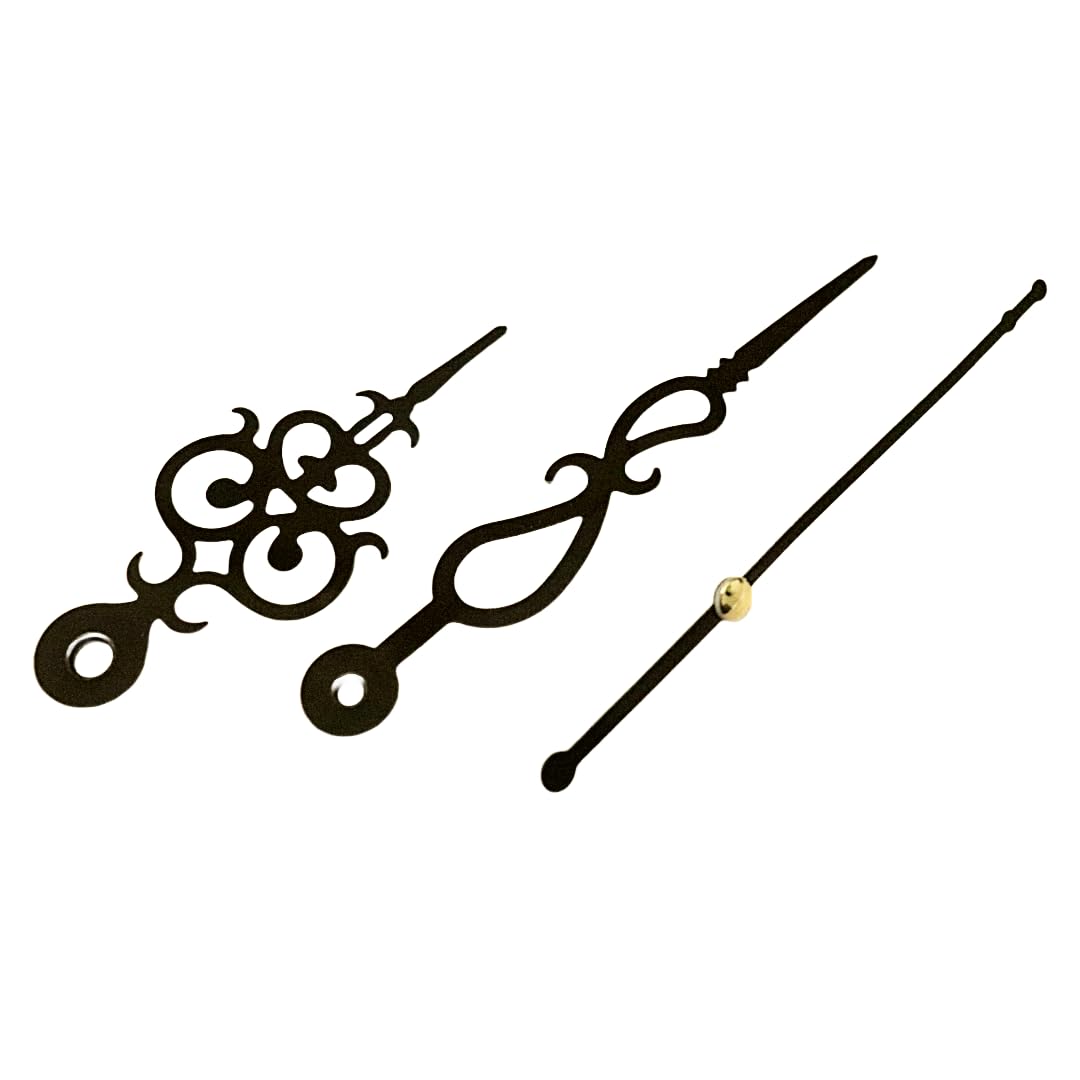 BanteyBanatey® Designer Clock Hands Set - DIY Clock Making Kit for Elegant Timepiece Crafting with Fancy Metal Needles Black Colour (Pack of 2 Sets)-picture-17