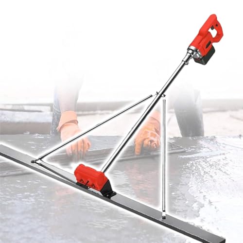 Outil Vibrant pour Béton Grattoir éLectrique Finition pour béton, Vibration pour béton, niveleuse à sans Fil, Batterie, 3 000 à 6 000 TR/Min, 1,5 m de Long, 2 cm d'épaisseur, plaqu