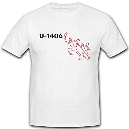 T-shirt avec emblème du sous-marin militaire marin Uboot 1406 blanc XXXL