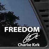 3 Pack Freedom is Worth Fighting Charlie Kirk Sticker,American Hero Car Bumper Stickers Decals Deco,L 8 by H 4.4 Inches
