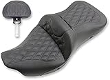 Saddlemen 80807B-184BRHCT Extended Reach Heated Road Sofa LS Seat with Drivers Backrest