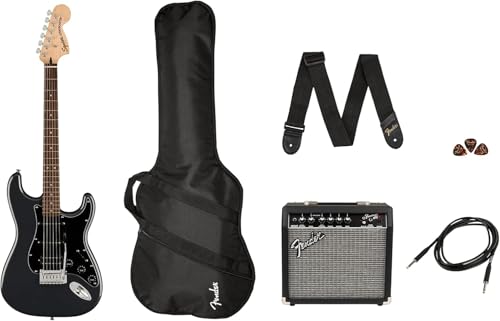 Image of Squier Affinity Series Stratocaster Packs Electric Guitar, Charcoal Frost Metallic, Laurel Fingerboard