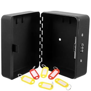SEWOART 黒色の金属製壁掛けキーボックス 大容量複数の鍵収納可能 家庭用鍵収納ボックスして最適不動産管理者向けのなキー管理キャビネット