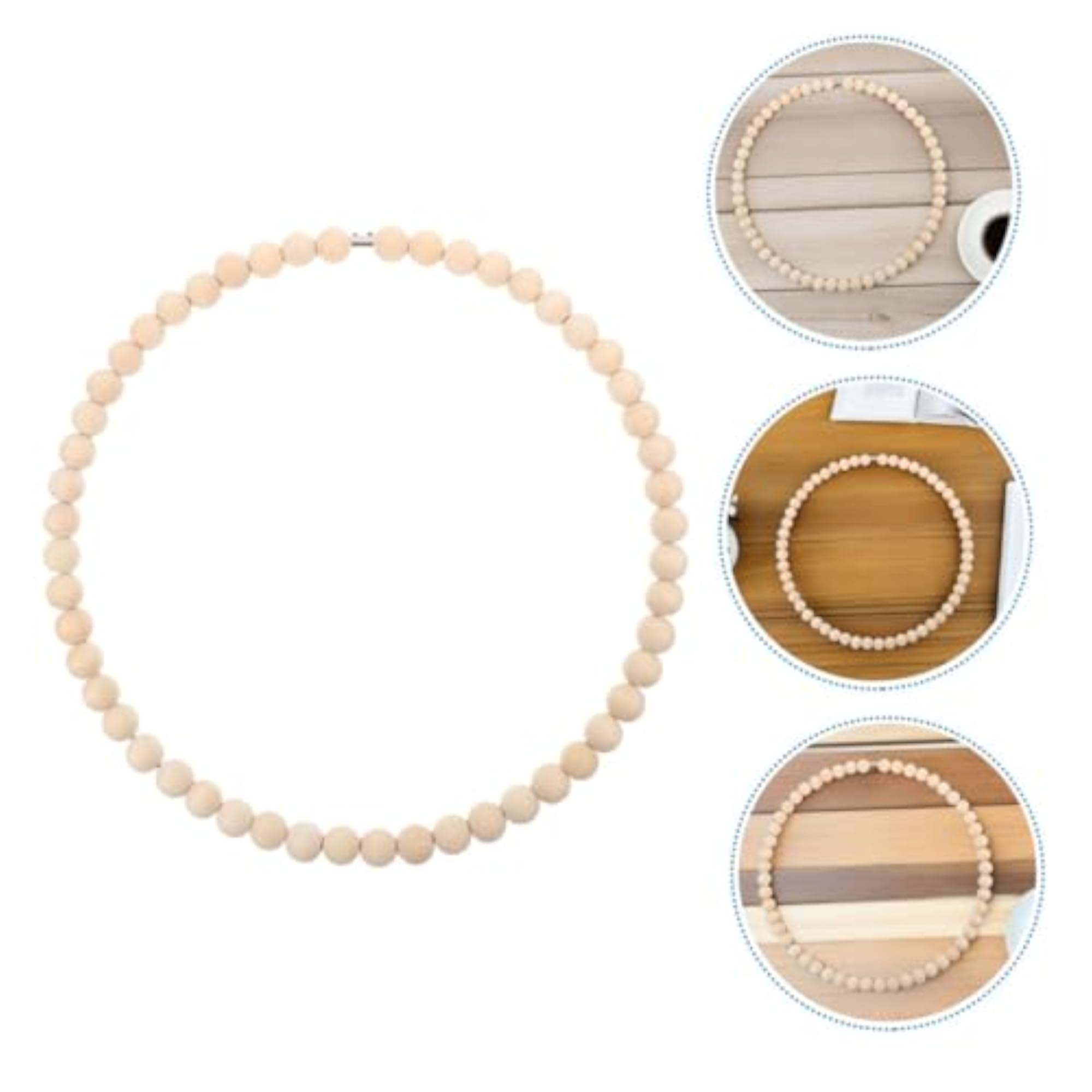 2pcs Stainless Steel Hoop with Natural Beads for Rustic Wedding Decor
