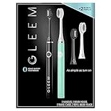 Gleem Electric Toothbrush, Battery Powered, Soft Bristles, Black and White (2 pk)