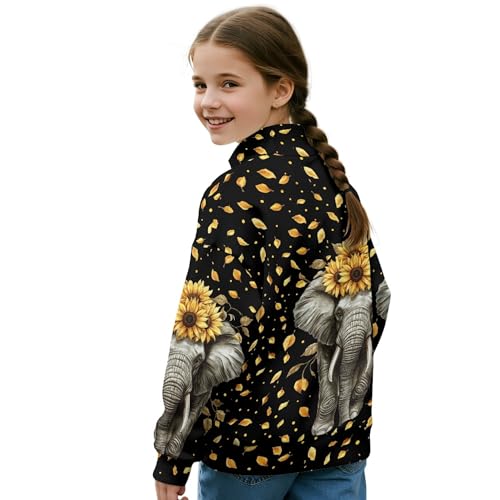 Image of AmzPrint Girls Graphic Quarter Zip Coat Long Sleeve Lightweight Oversized Athletic Running Hoodies For Kids Teen Girls