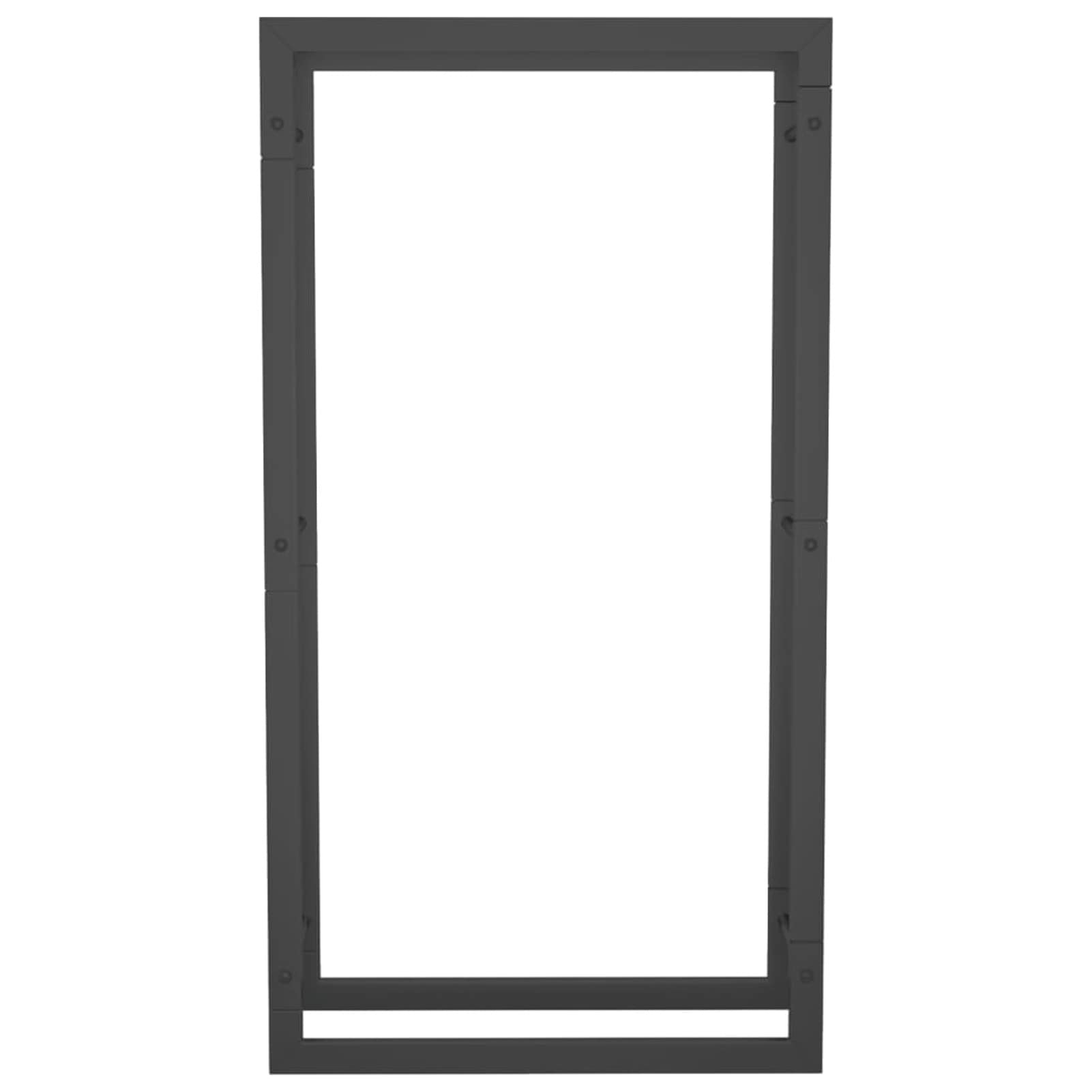 Estante para Leña de Acero Negro Mate - Capacidad para Secar y Almacenar Madera, Dimensiones 50 x 28 x 94 cm, Diseño Resistente a la Intemperie, Para Chimeneas y Quemadores
