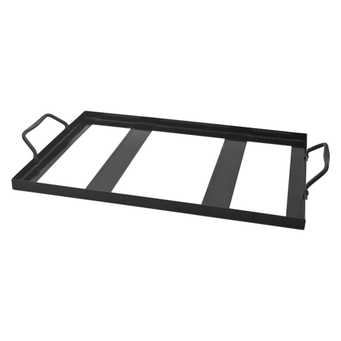 Hierro esmaltado negro en suministros para barbacoa con estante organizador de platos portátil